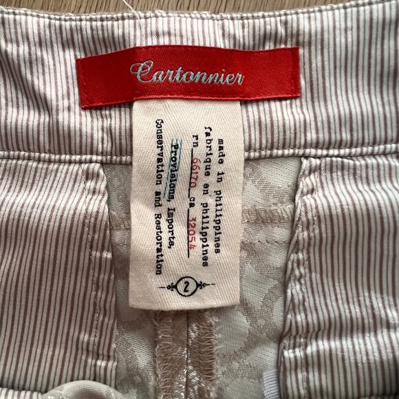 Anthropologie Cartonnier Cotton Polyester Bermuda Short Size 2 Gold/Silver EUC - Picture 2 of 7